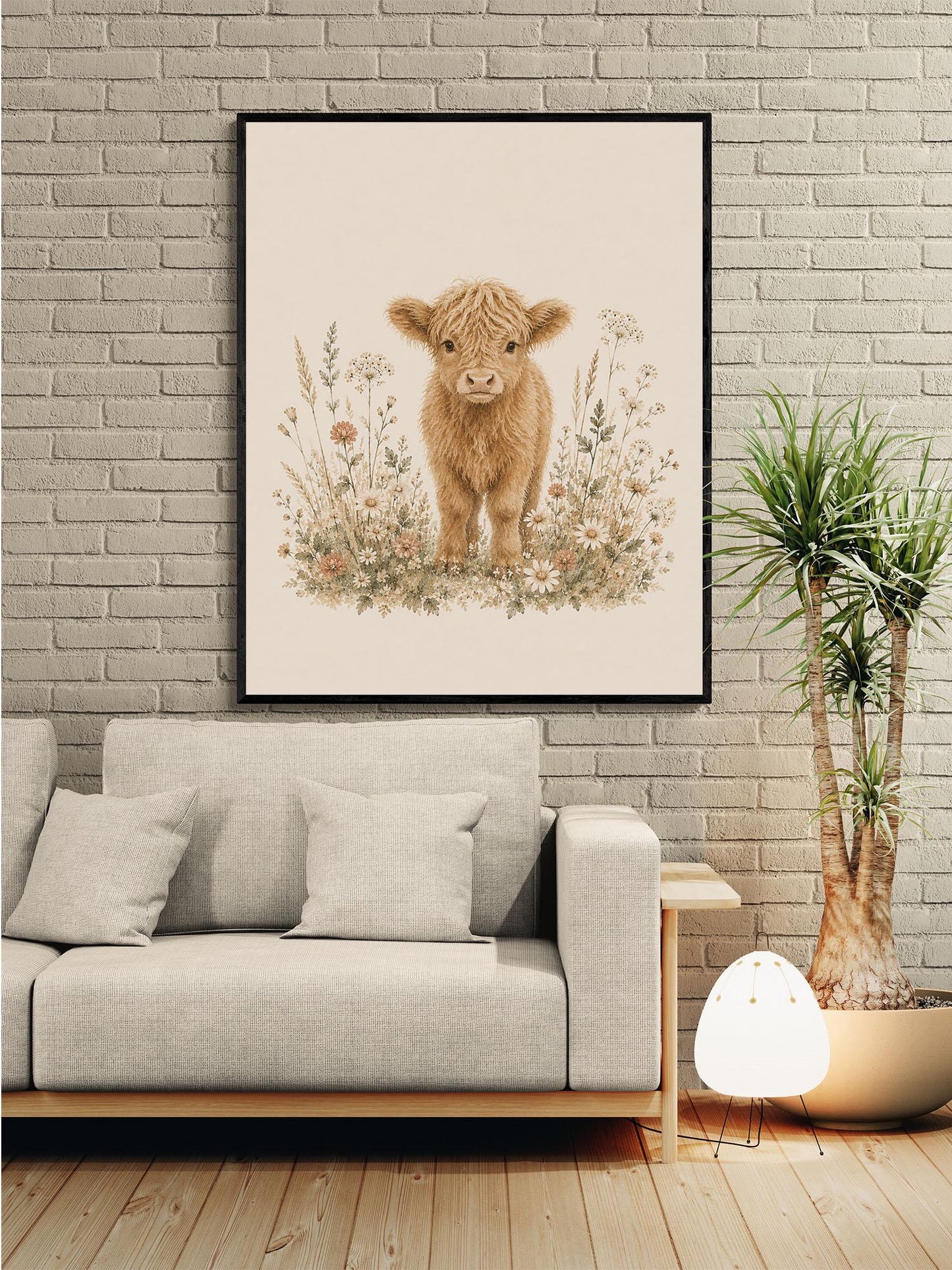 Baby Calf Nursery Wall Art Print | Children’s Home Decor | Cow Farmhouse | For Boy | Kids | Girl | Cottage core | Poster