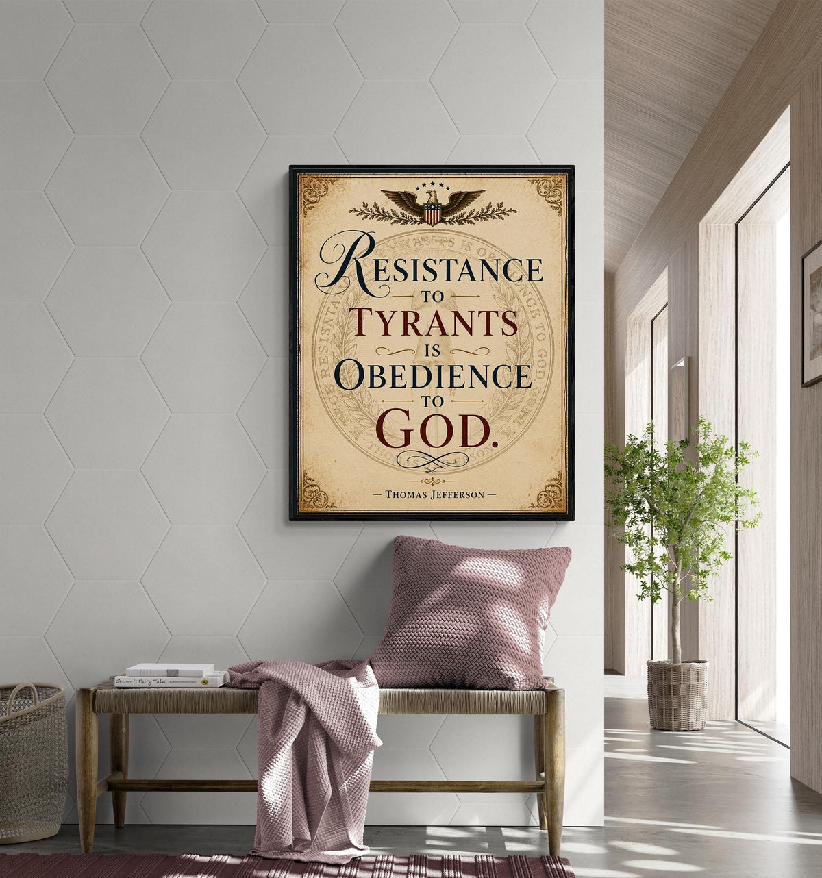 Resistance To Tyrants Art Print | Thomas Jefferson Quote | History | American President | USA Home Decor