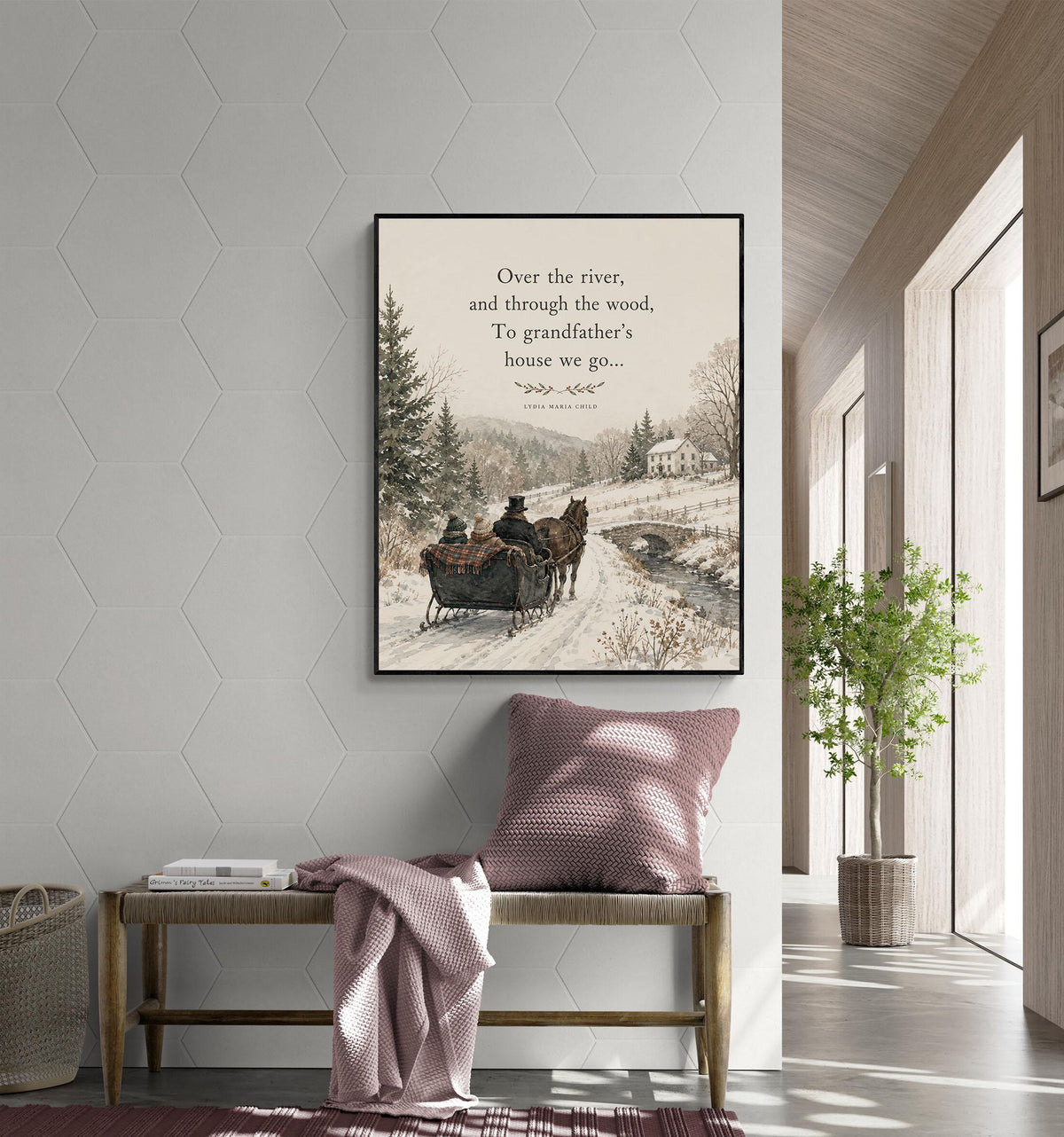 To Grandfather's House We Go Quote Art Print | Lydia Maria Child | Poetry | Literary | Inspirational Home Decor