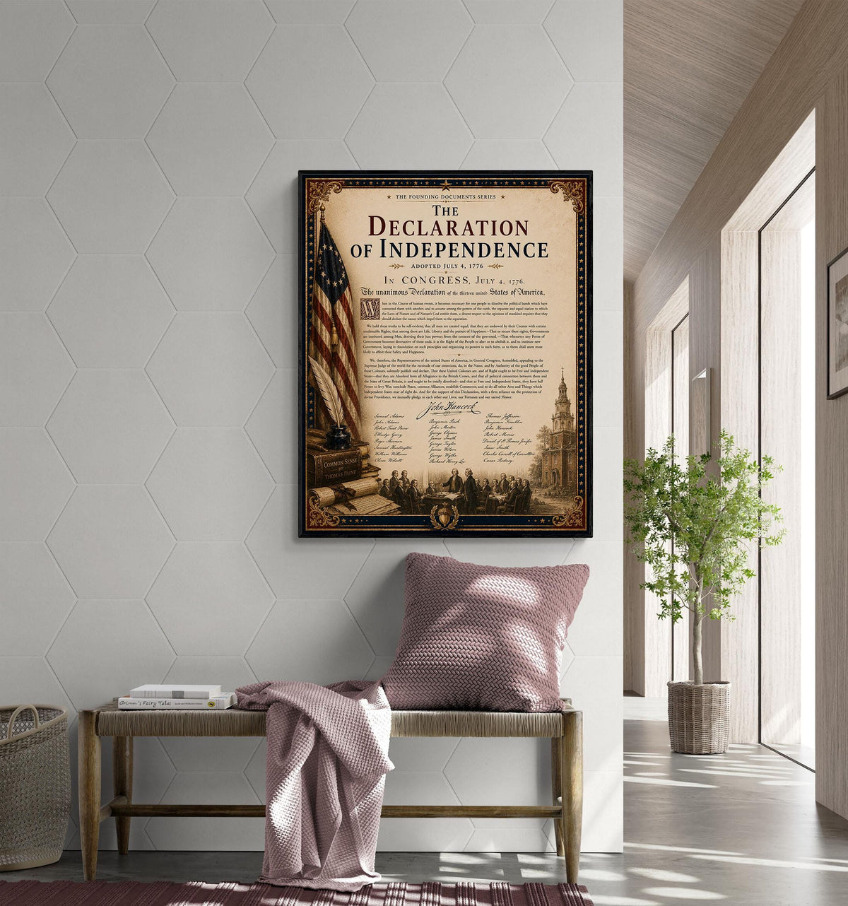 Declaration of Independence Wall Art Print | American Revolution | Founding Documents Home Decor