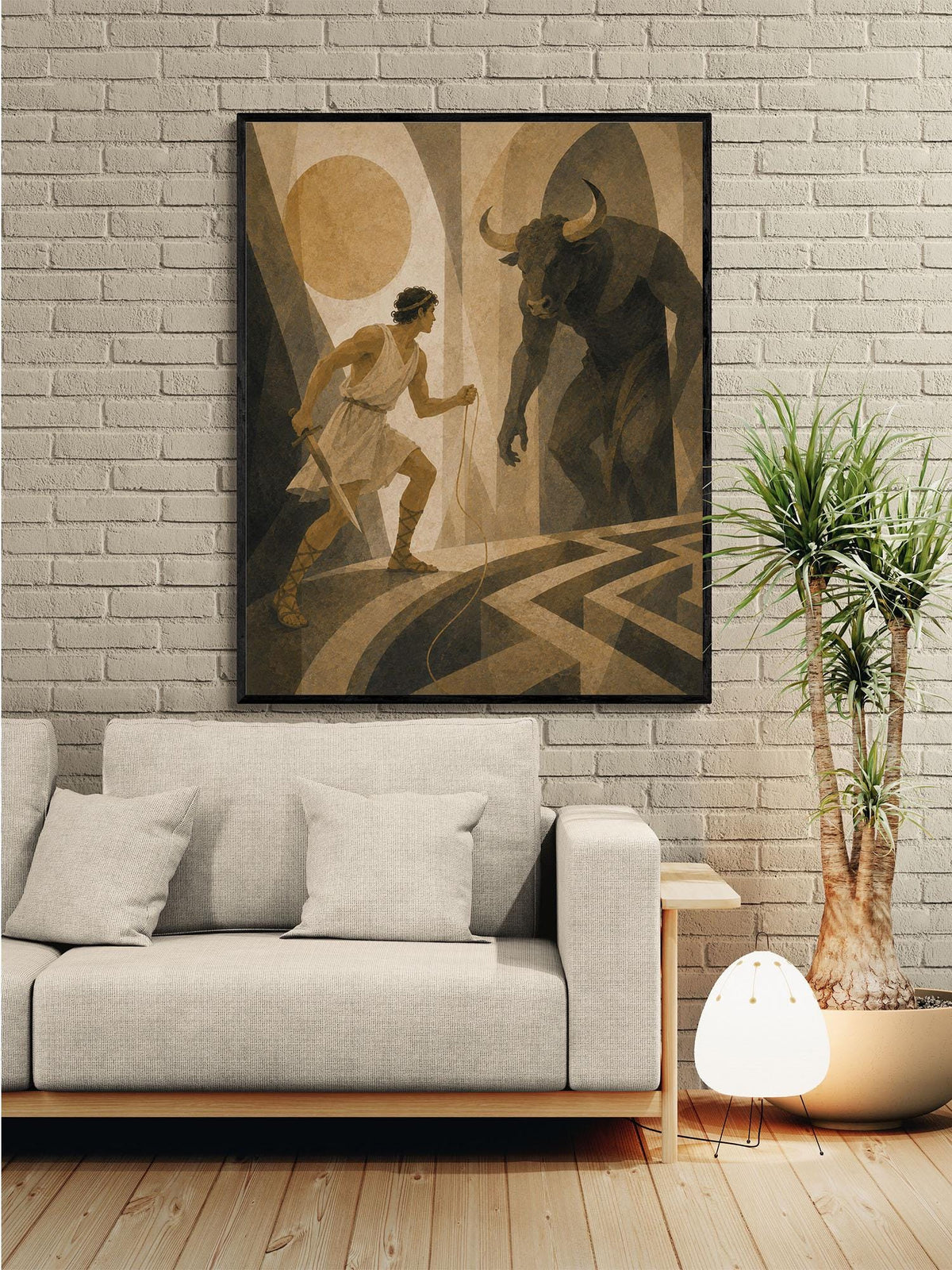 Theseus And The Minotaur Art Print | Greek Mythology | Gods and Goddess | Home Decor