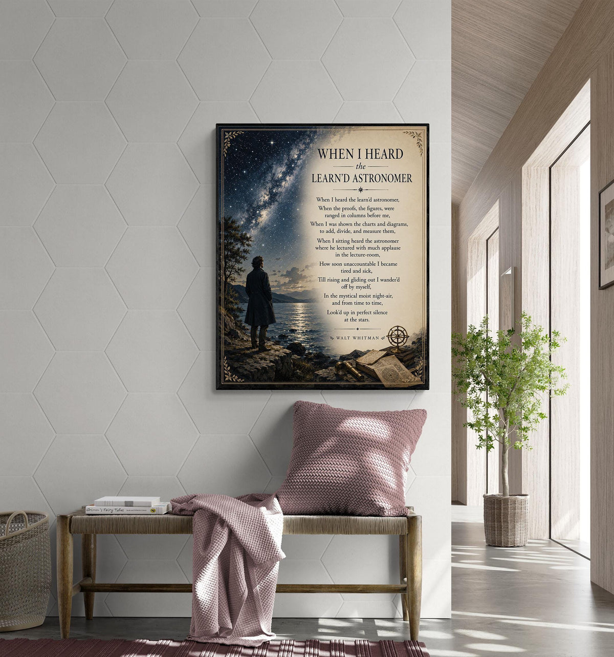 When I Heard The Learnd Astronomer Walt Whitman Wall Art Print | Literary Gift | Landscape Home Decor