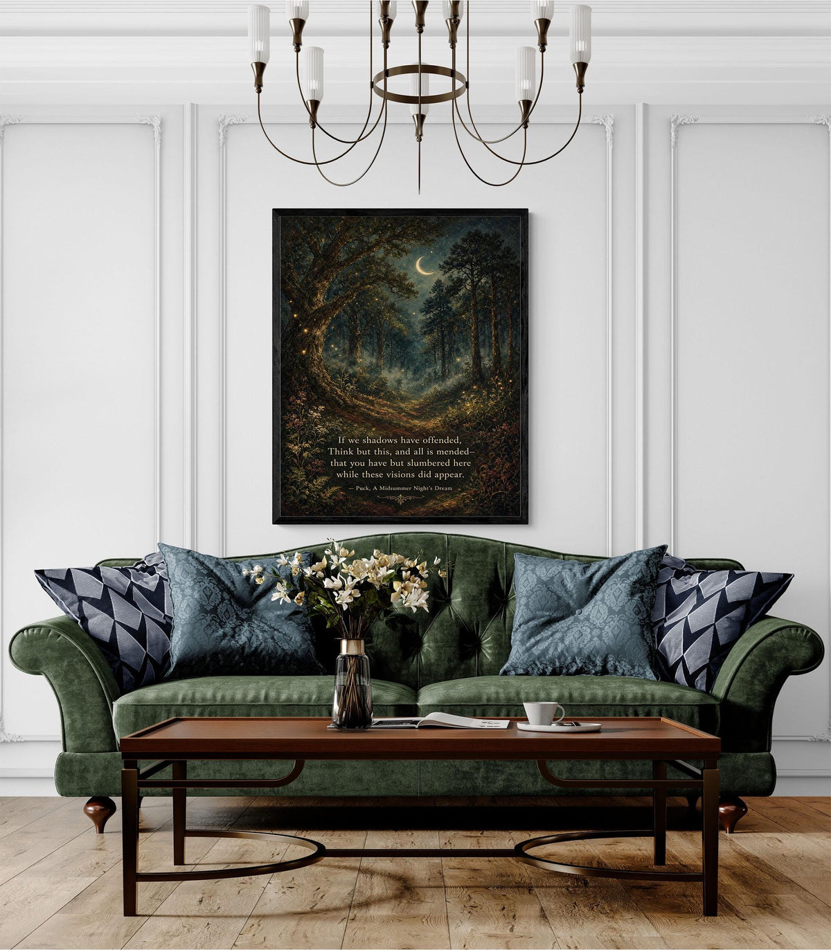 If We Shadows Have Offended Wall Art Print | Shakespeare Quote | Midsummer Night's Dream | Literary Home Decor
