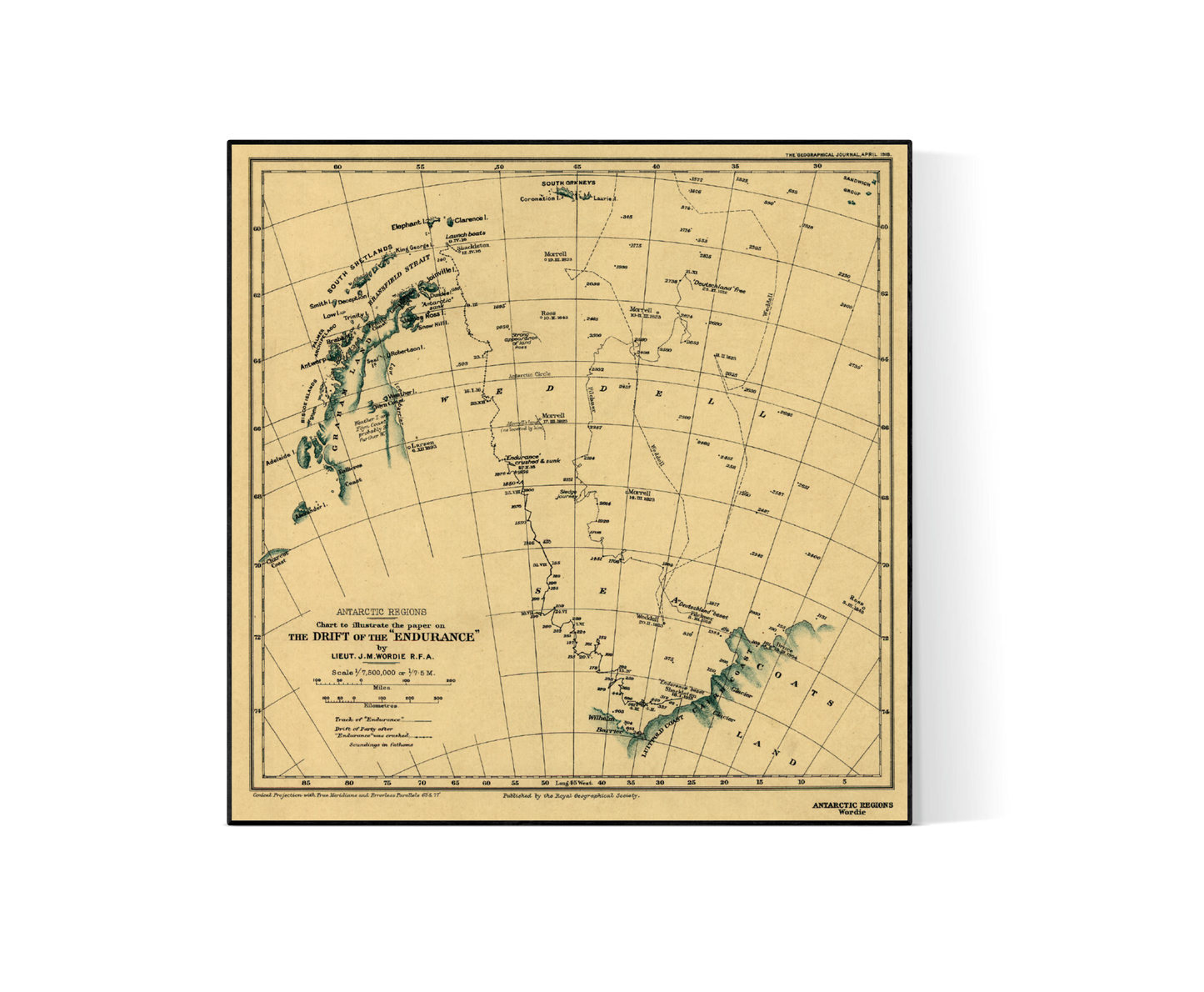 Digital Download | Shackleton's Expedition Map | PNG File