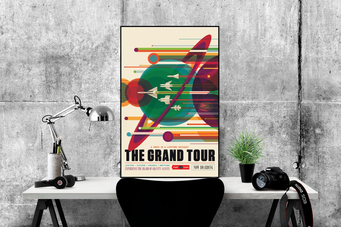 Visions of the Future | The Grand Tour | Sol's Solar System | NASA JPL | Outer Space Art | Space Tourism Artwork | Gravity Assists | Print