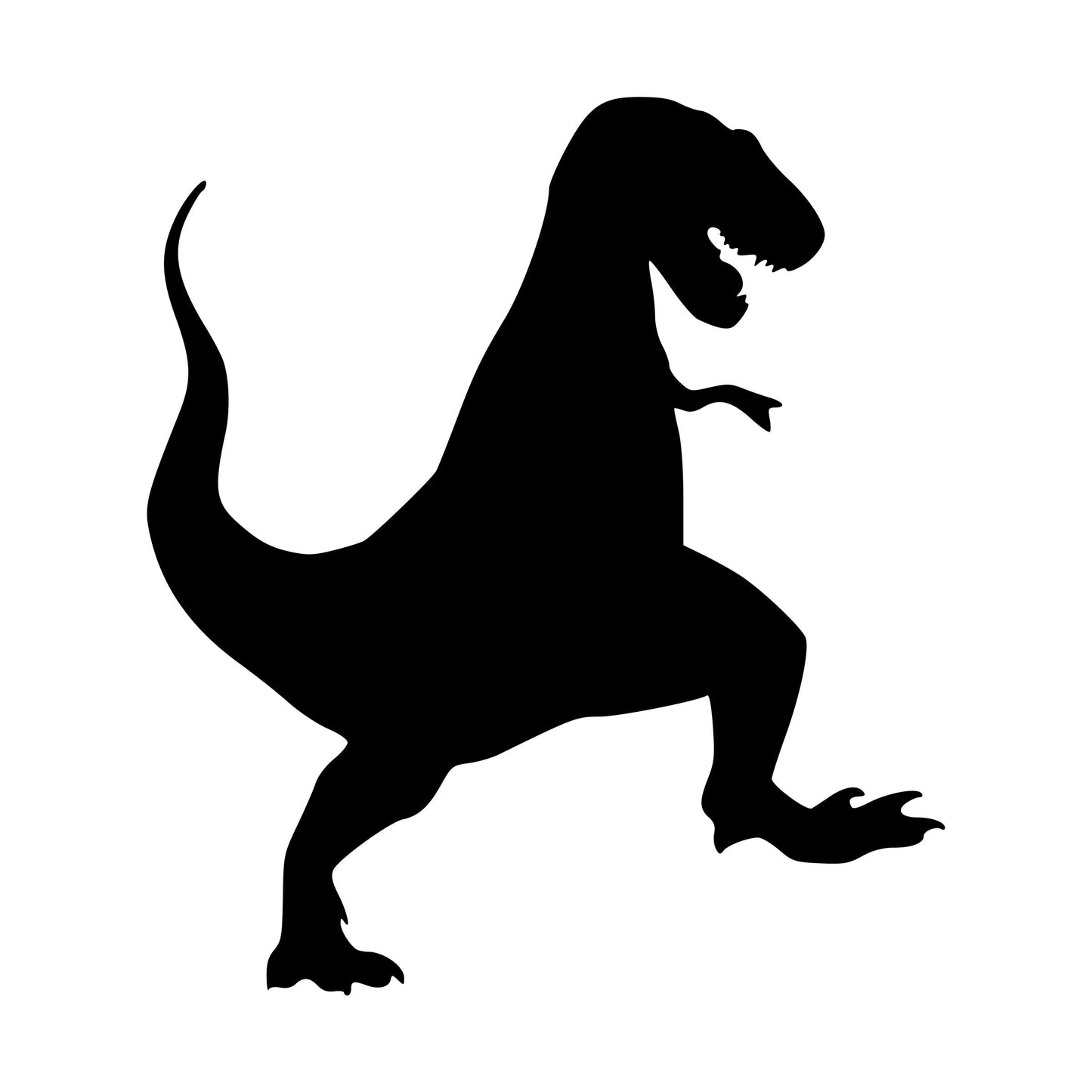 Dinosaurs Silhouettes 8"x8" Bundle of 4 Art Print Posters | Brachiosaurus, Triceratops, Tyrannosaurus Rex, Velociraptor | Jurassic Park
