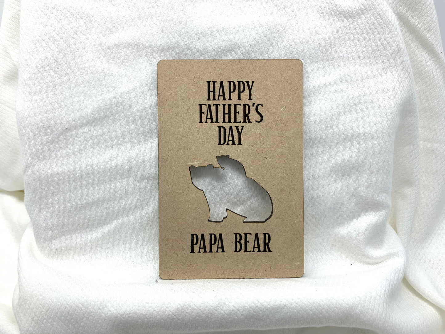 Happy Father's Day Papa Bear | Wood Card | Father's Day | Dad Birthday Gift