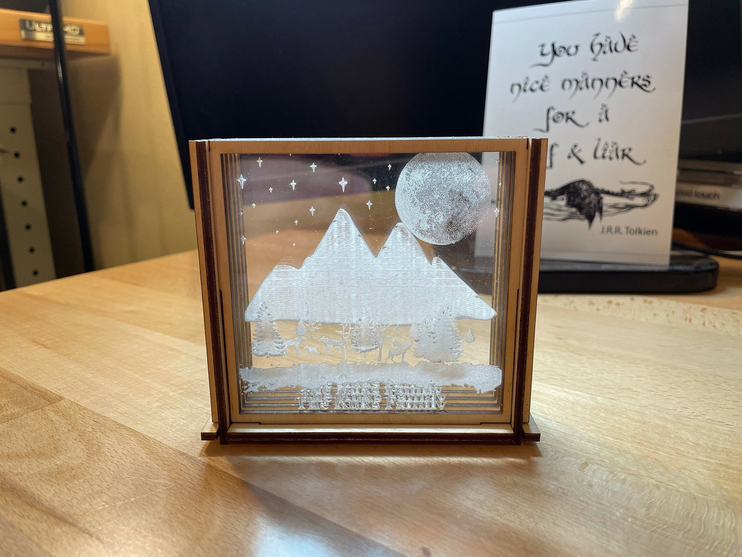 Mountain Range Forest Scenic Coasters | Shadowbox Coaster Set | Set of 4