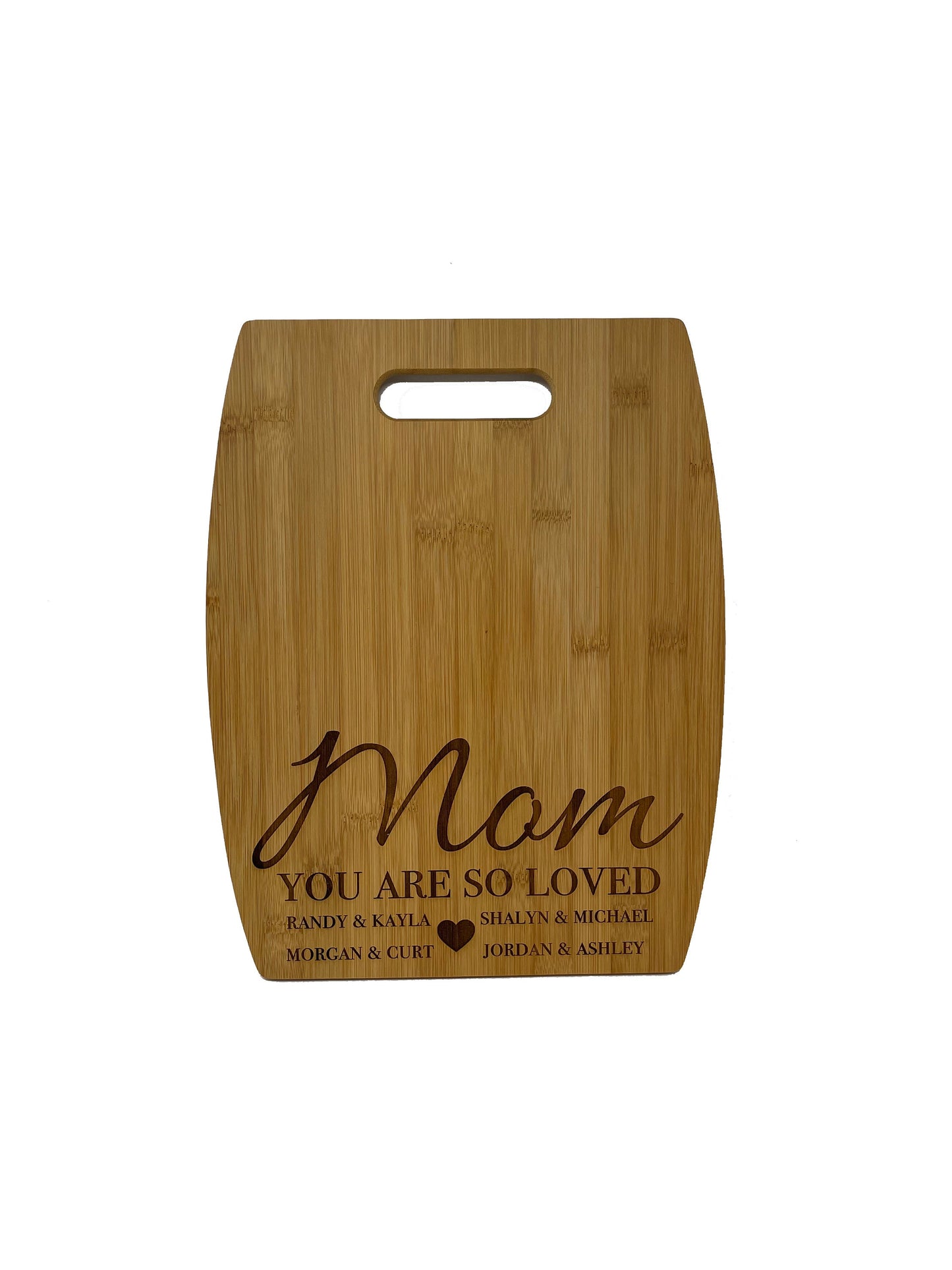 Mom, You Are So Loved | Children Names | Present For Mom | Bamboo Cutting Board