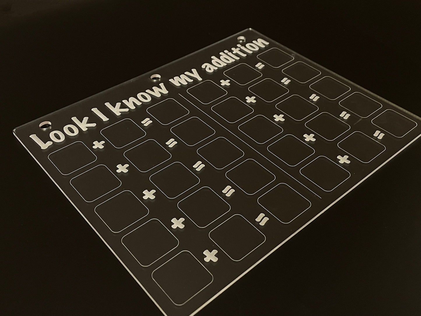 Addition Practice | Look I Know My Series | Early Education | Math Practice On Acrylic | Fill In The Blanks | Reusable