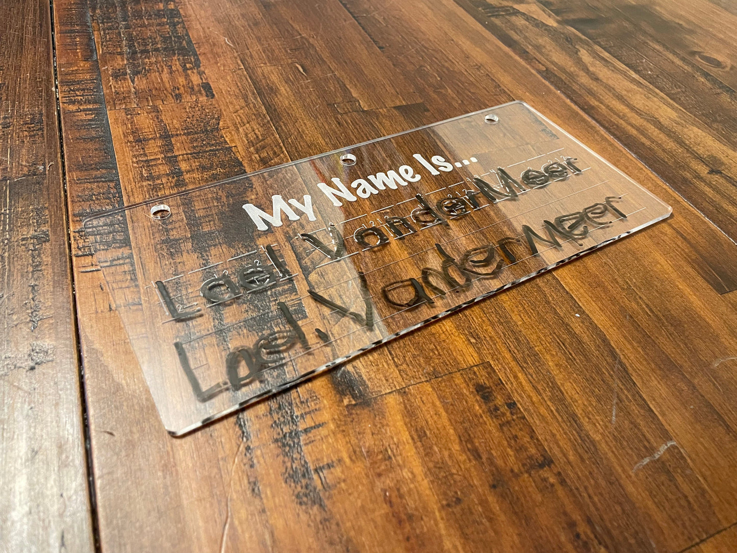Hi, My Name Is... | Look I Know My Series | Early Education | Penmanship Practice On Acrylic | Custom Engraving To Include Your Child's Name