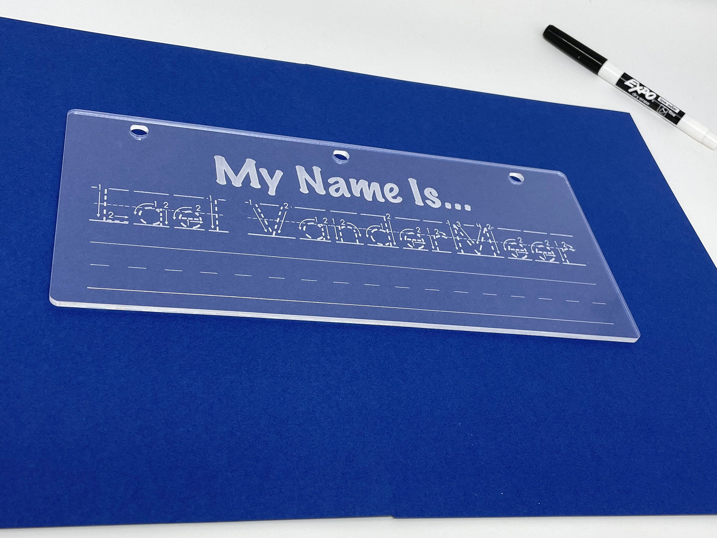 Hi, My Name Is... | Look I Know My Series | Early Education | Penmanship Practice On Acrylic | Custom Engraving To Include Your Child's Name