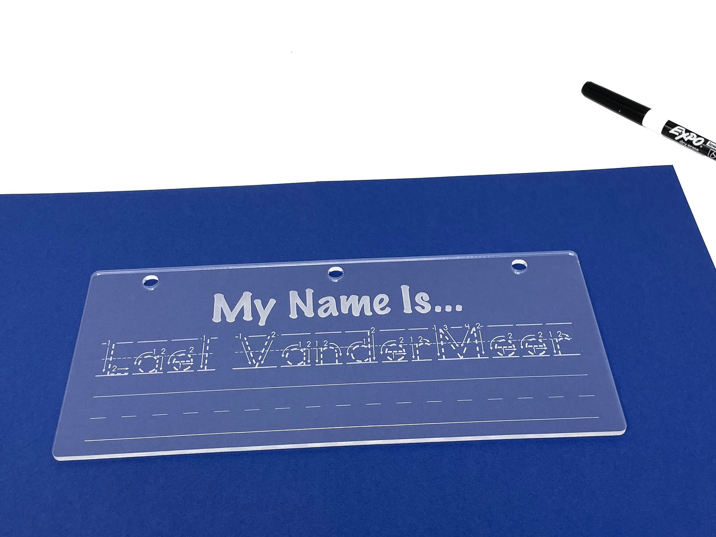 Hi, My Name Is... | Look I Know My Series | Early Education | Penmanship Practice On Acrylic | Custom Engraving To Include Your Child's Name