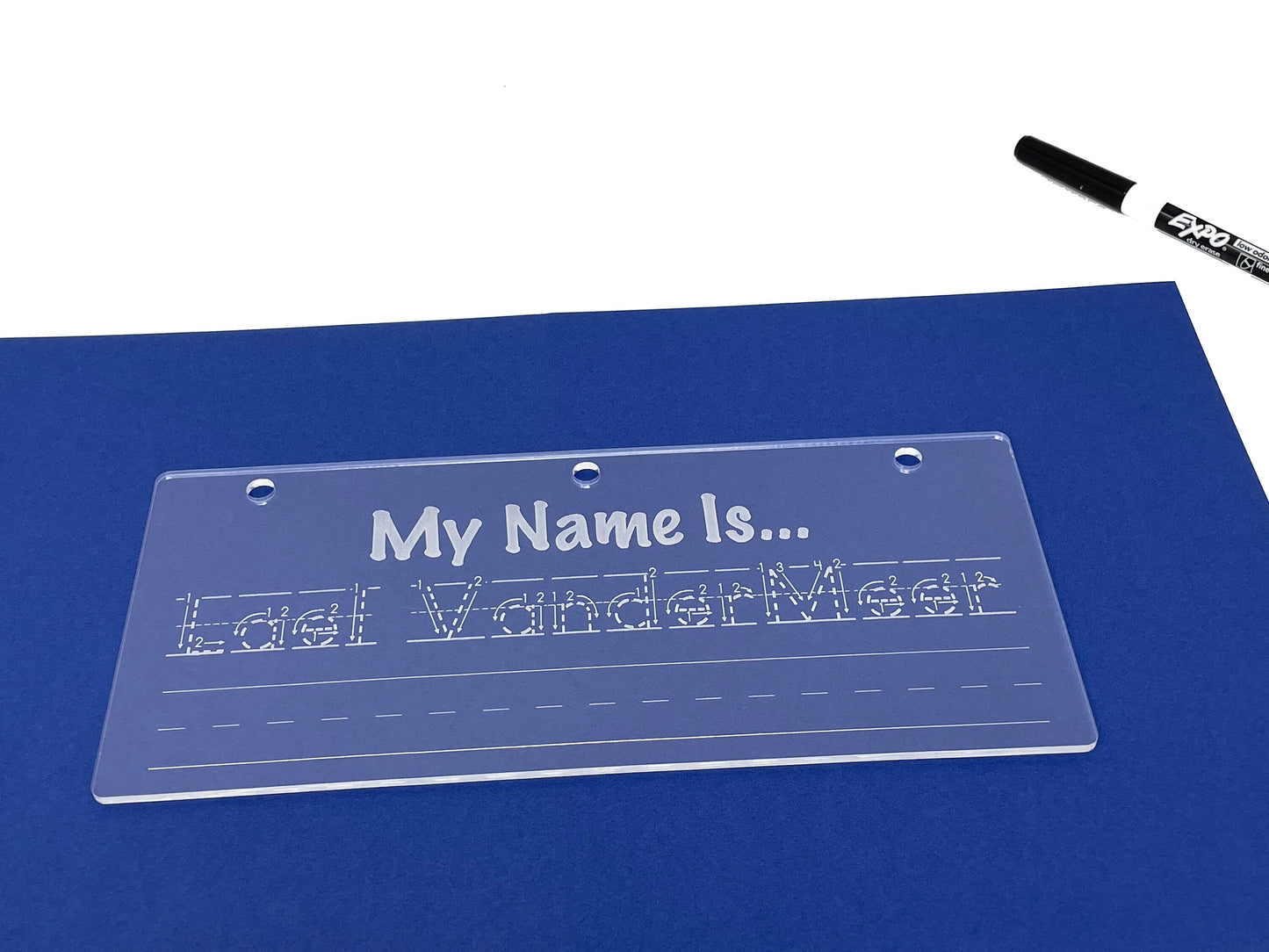 Hi, My Name Is... | Look I Know My Series | Early Education | Penmanship Practice On Acrylic | Custom Engraving To Include Your Child's Name