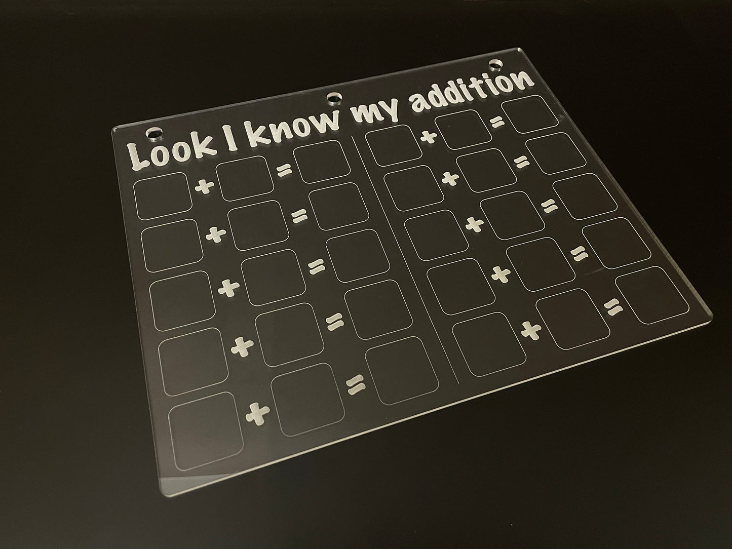 Addition Practice | Look I Know My Series | Early Education | Math Practice On Acrylic | Fill In The Blanks | Reusable