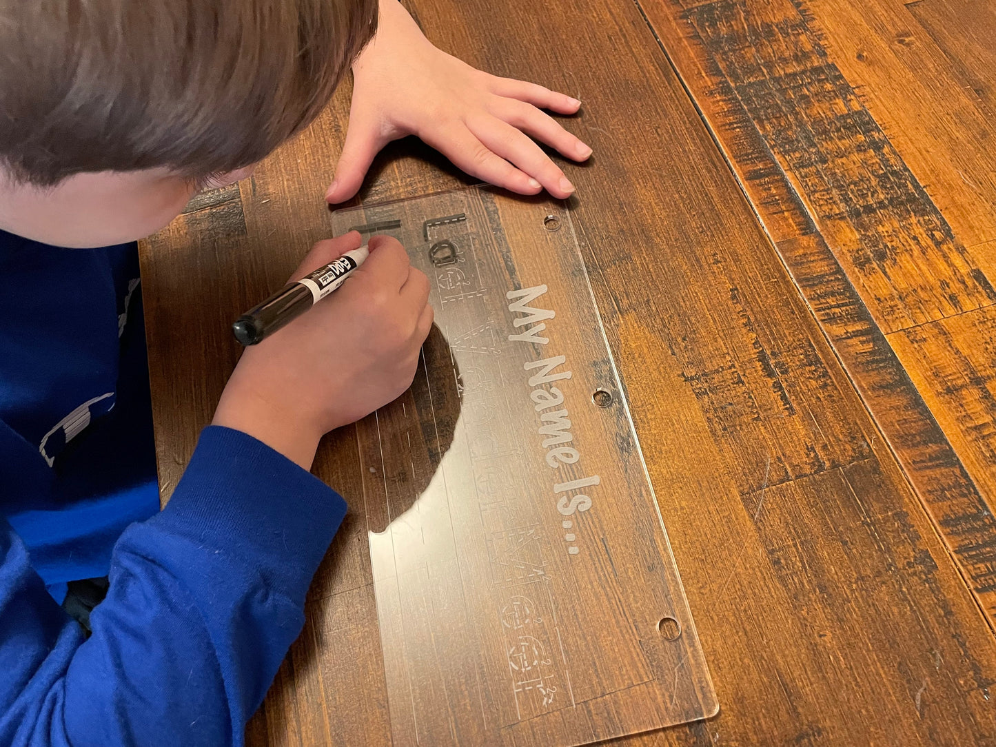 Hi, My Name Is... | Look I Know My Series | Early Education | Penmanship Practice On Acrylic | Custom Engraving To Include Your Child's Name