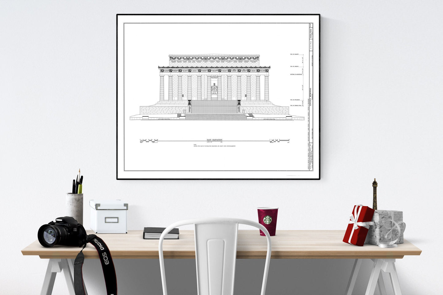 The Lincoln Memorial | President Abraham Lincoln | Civil War | Washington DC | Blueprints | Art Print