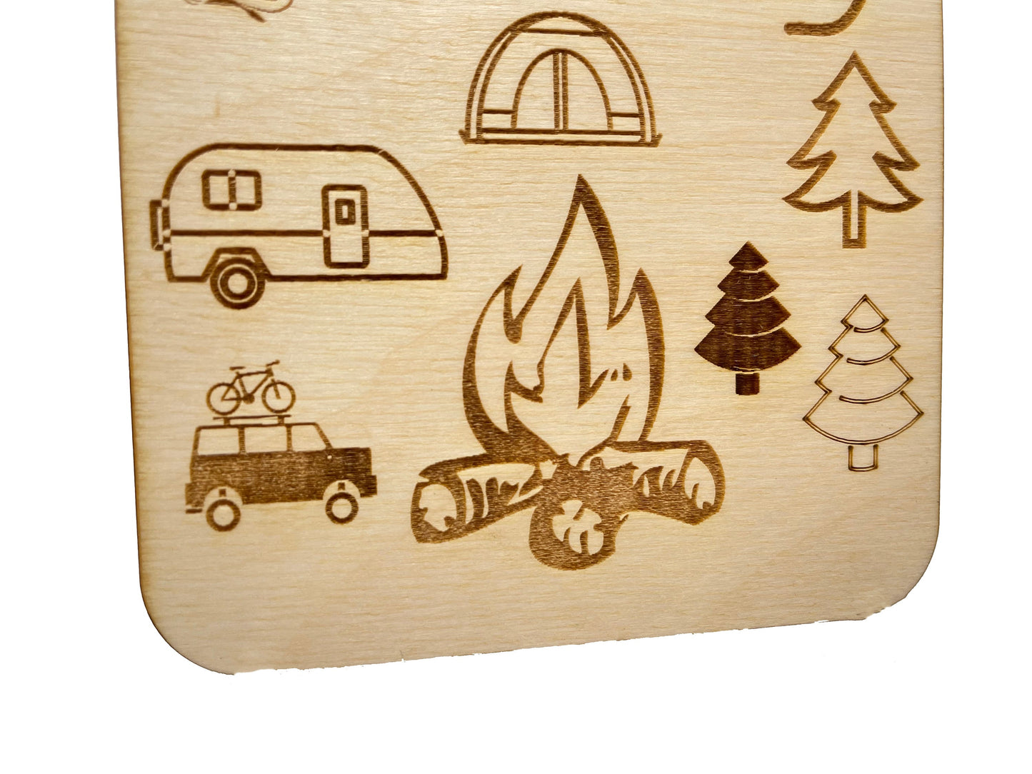 Happy Birthday Card | Camping Theme | Warmest Wishes On Your Birthday | Made of Baltic Birch Wood