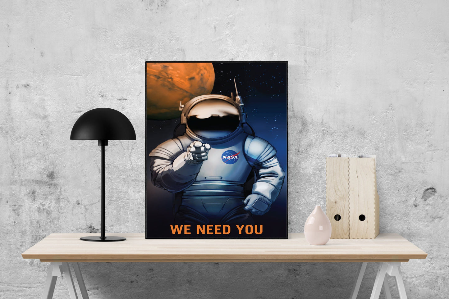 We Need You on Mars and its Moons | Inner Solar System | Rocky Planet | NASA JPL | Outer Space Art Print