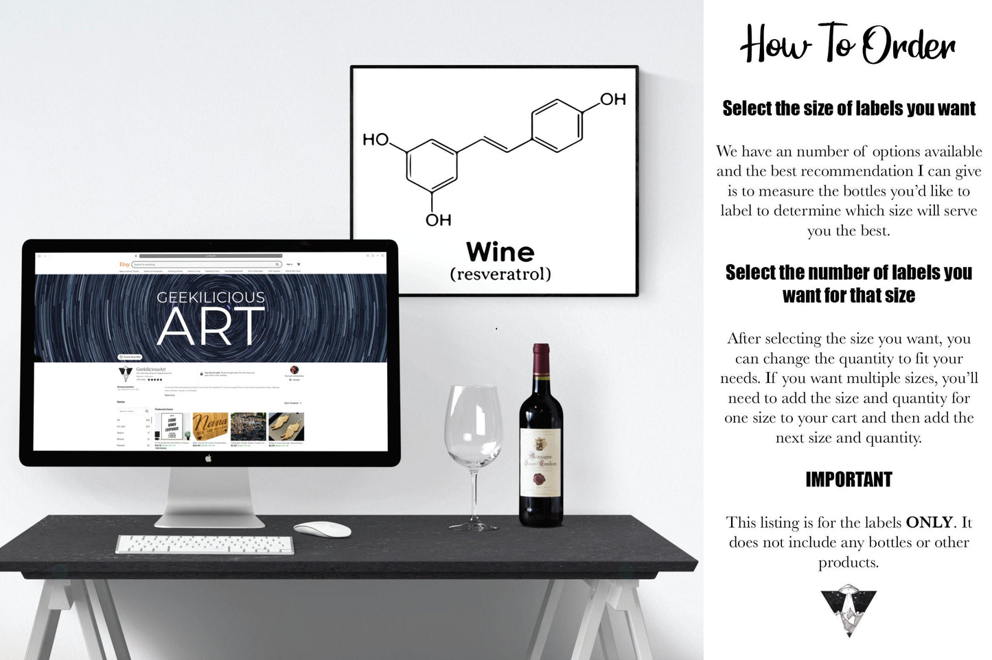 Ho Ho Ho And A Bottle Of Merlot | Custom Bottle Labels | Personalized Bottle | Christmas Holidays Label
