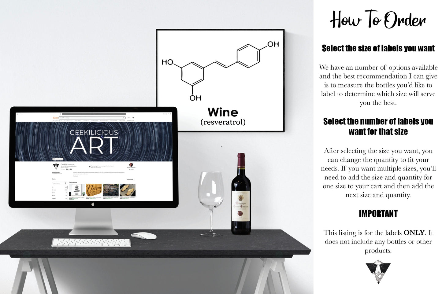 Dear Santa Just Bring Wine | Custom Bottle Labels | Personalized Bottle | Christmas Holidays Label