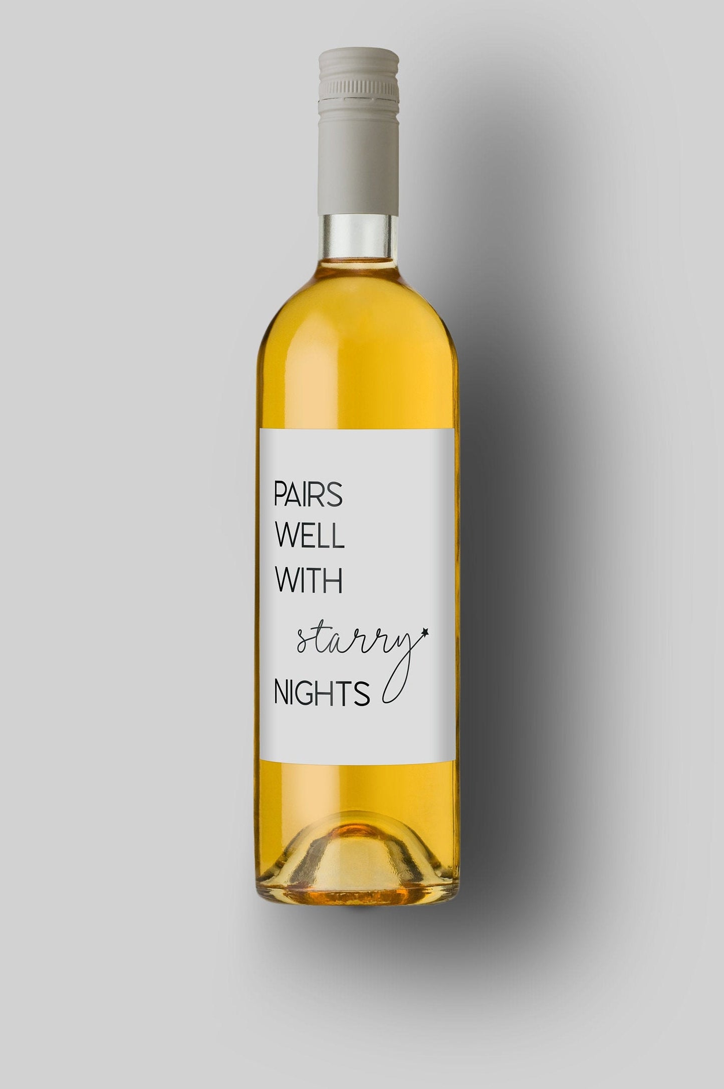 Pairs Well With Starry Nights | Custom Bottle Labels | Personalized Bottle Labels | Date Night