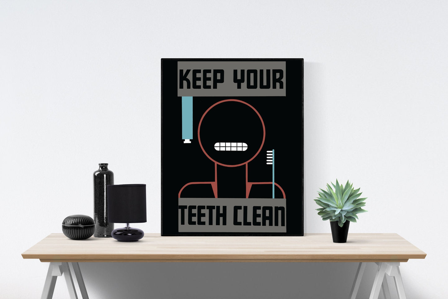 Keep Your Teeth Clean | Dentist | Vintage Art Print