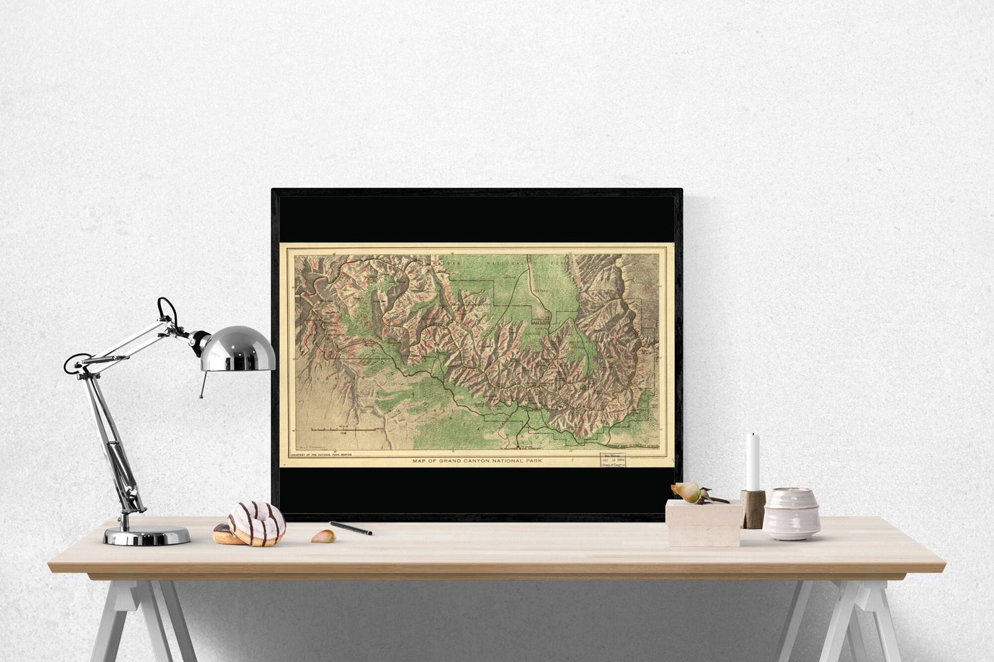1926 Map of The Grand Canyon | National Park | Art Print