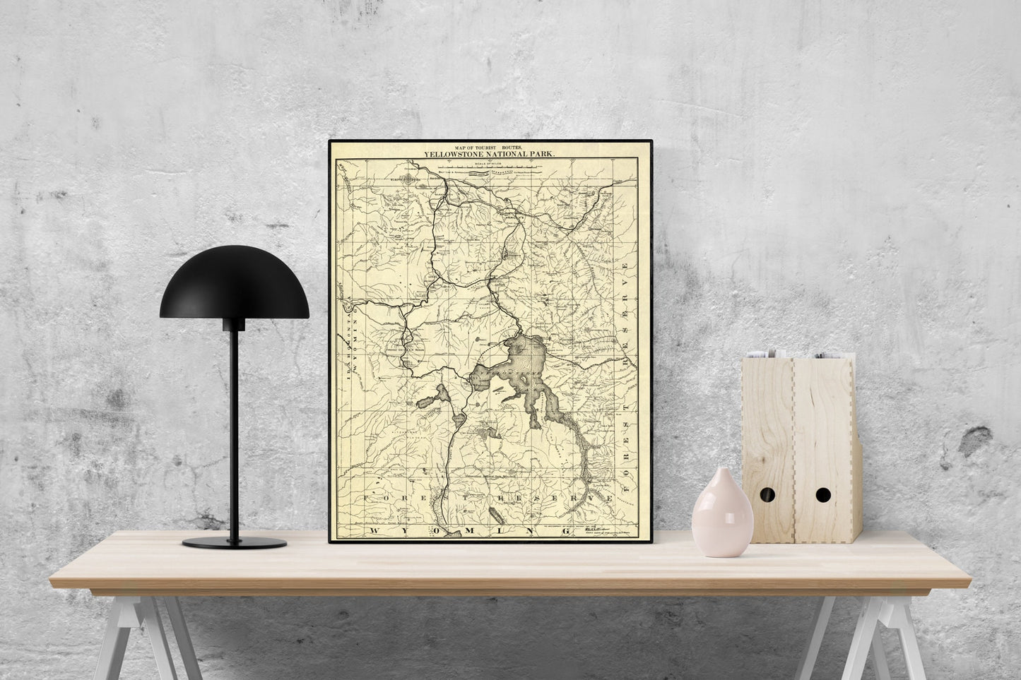 Map of Yellowstone National Park | Wyoming | 1900 Art Print