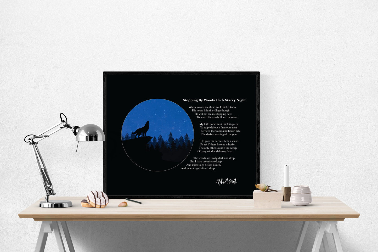 Stopping By Woods On A Starry Night | Robert Frost | Poetry | Art Print