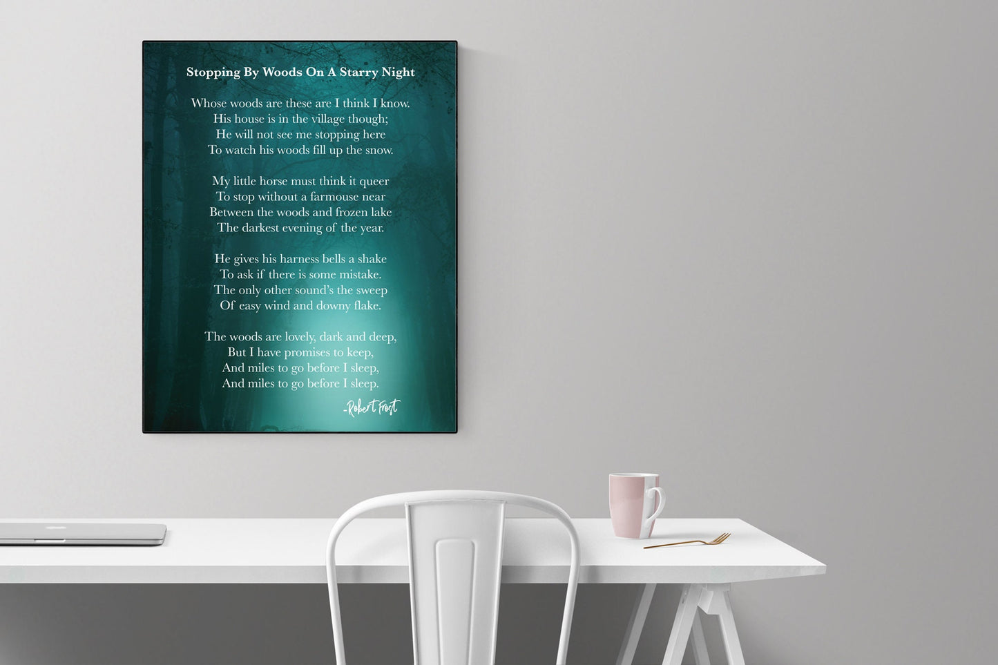 Stopping By Woods On A Starry Night | Robert Frost | Poetry | Art Print