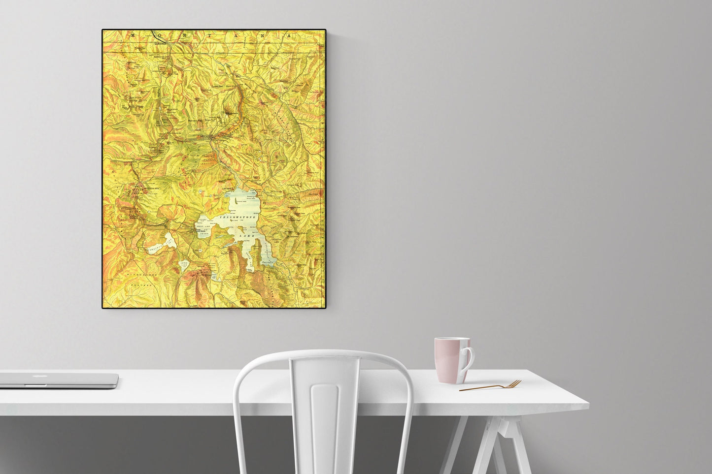 Map of Yellowstone National Park | Wyoming | 1881 Art Print
