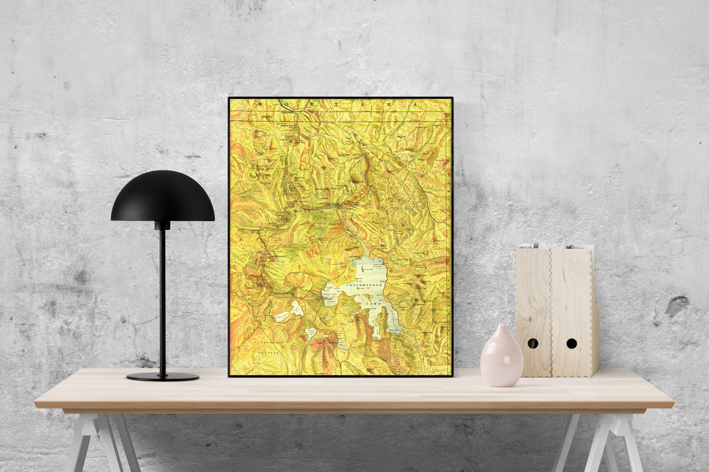 Map of Yellowstone National Park | Wyoming | 1881 Art Print