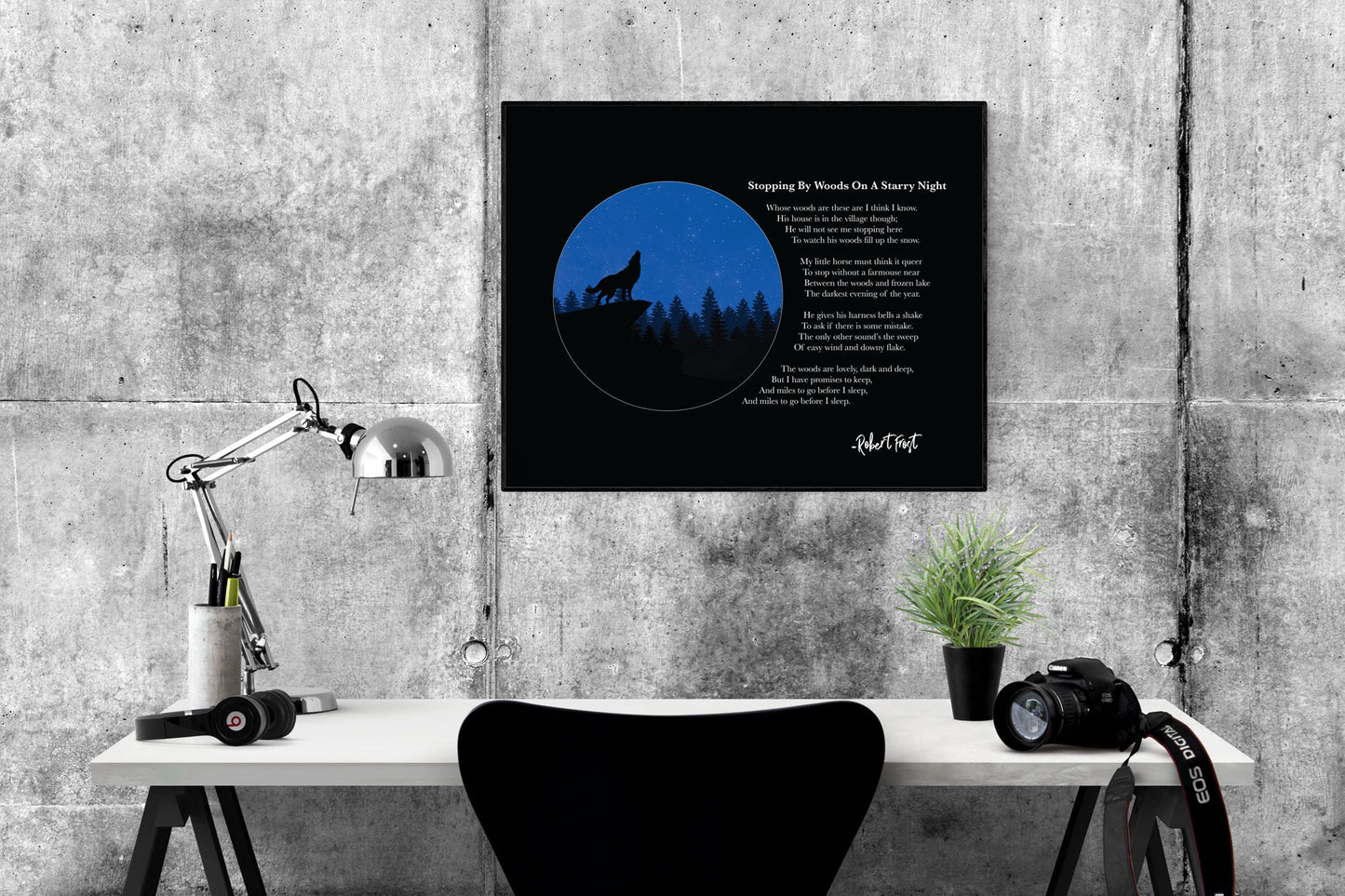 Stopping By Woods On A Starry Night | Robert Frost | Poetry | Art Print