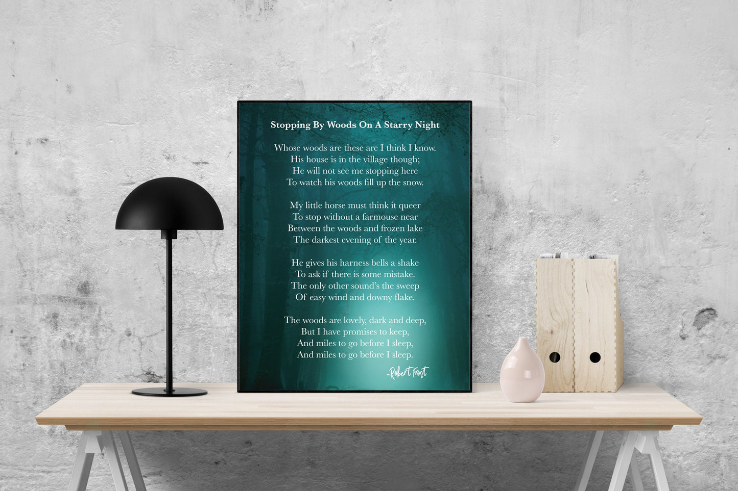 Stopping By Woods On A Starry Night | Robert Frost | Poetry | Art Print