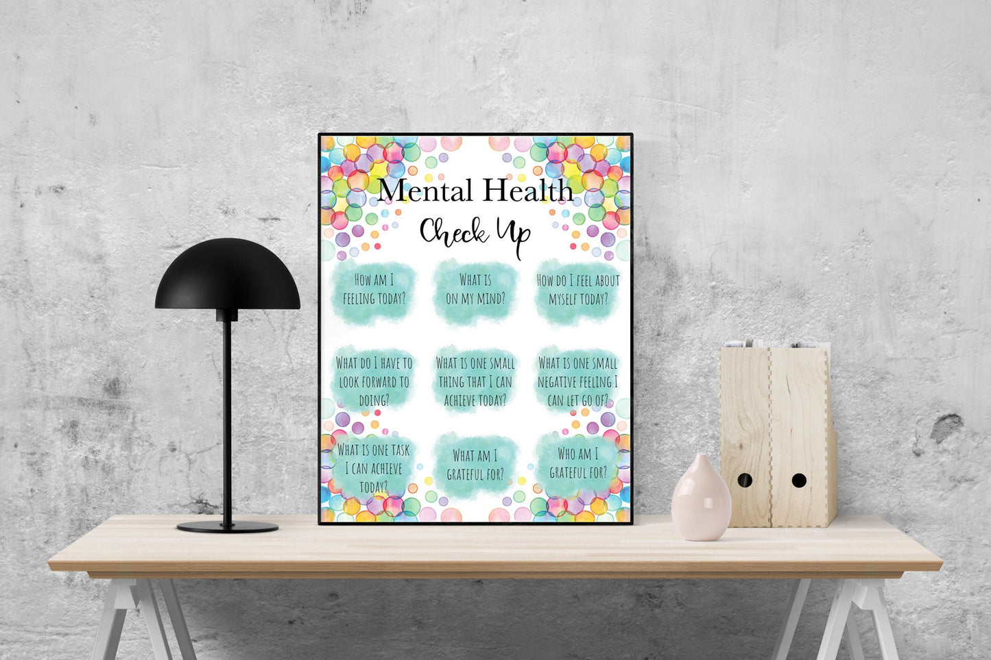 Daily Mental Health Checkup | Encouragement | Art Print