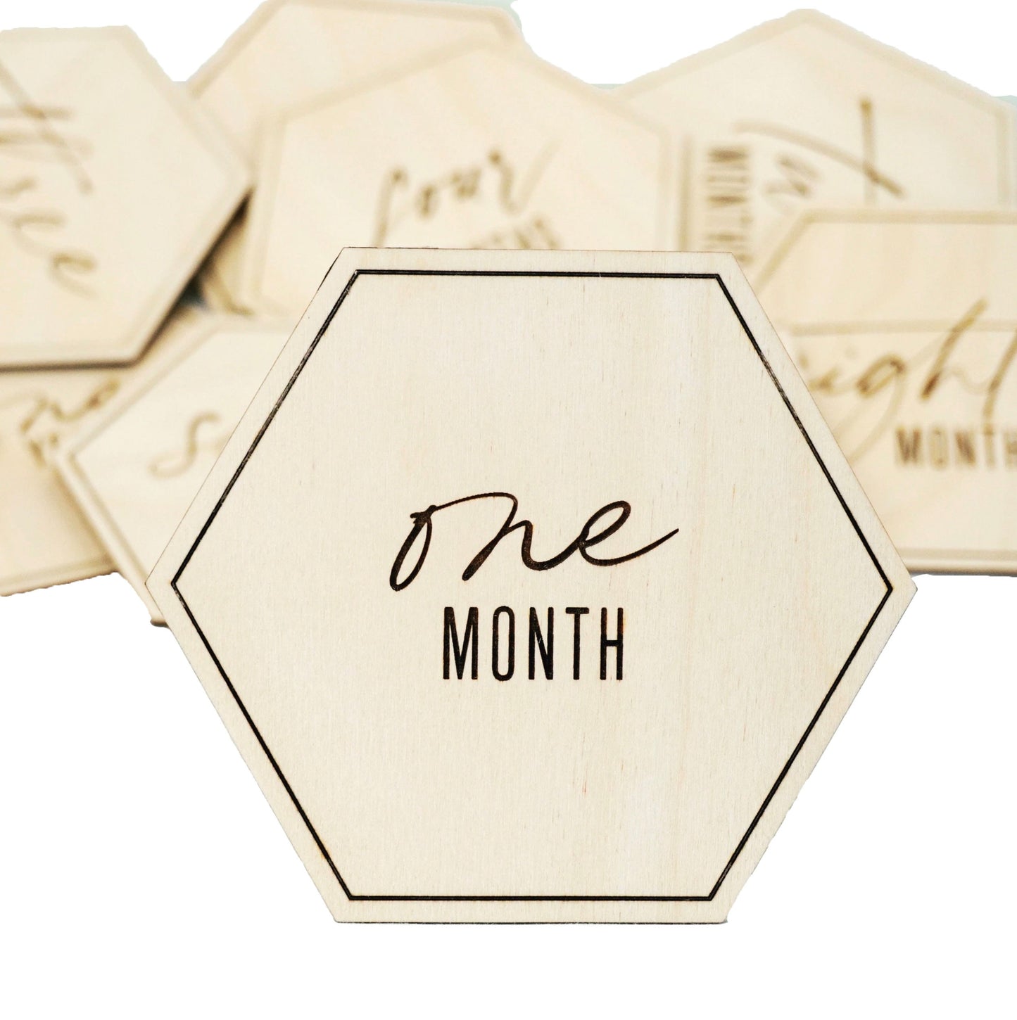 Monthly Baby Milestone Decorative Signs | Calligraphy | Set of 12
