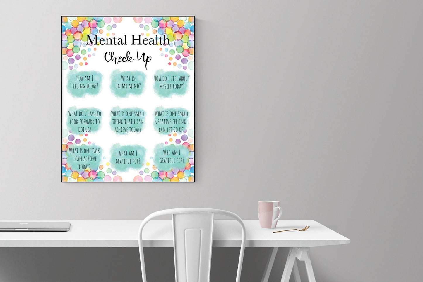 Daily Mental Health Checkup | Encouragement | Art Print