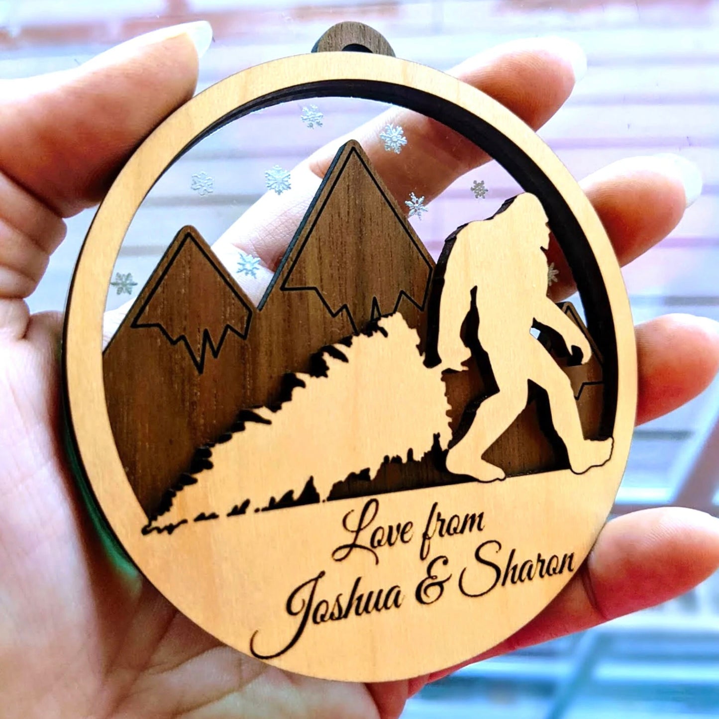 Layered Bigfoot Dragging A Tree | DIY Paint | Gift | Present Tag | Christmas Tree Ornament