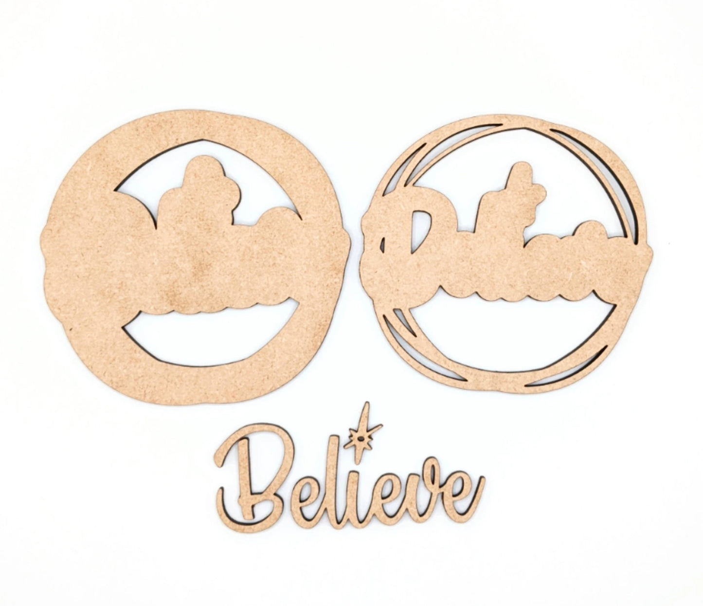 Believe | Layered | DIY Paint | Gift | Present Tag | Christmas Tree Ornament