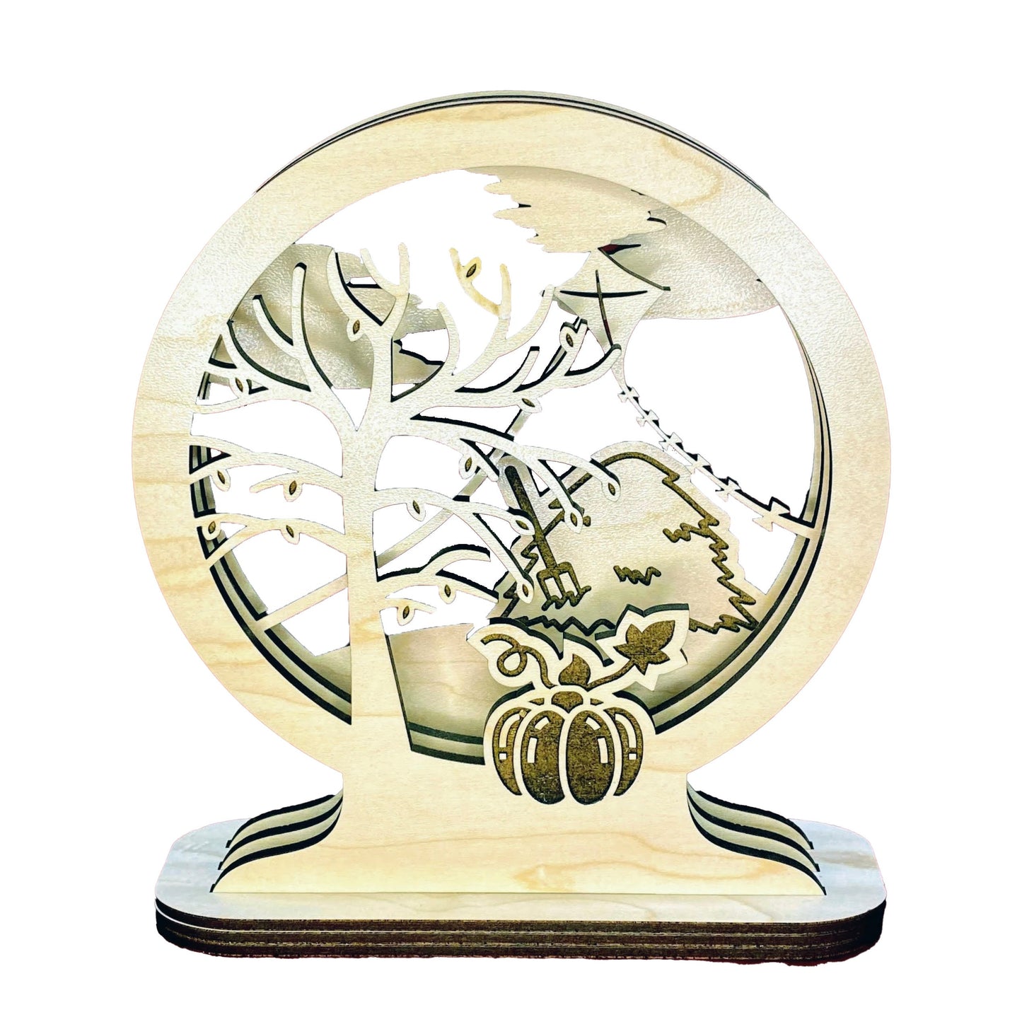 Autumn Days Layered Window Picture | DIY Paint Project | Completed Size: 1.5 x 6.5 x 7.99 in | Home Decor