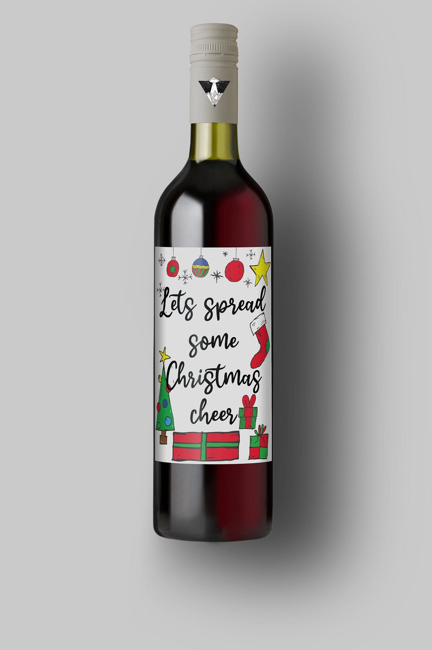 Let's Spread Some Christmas Cheer | Custom Bottle Labels | Personalized Bottle | Label