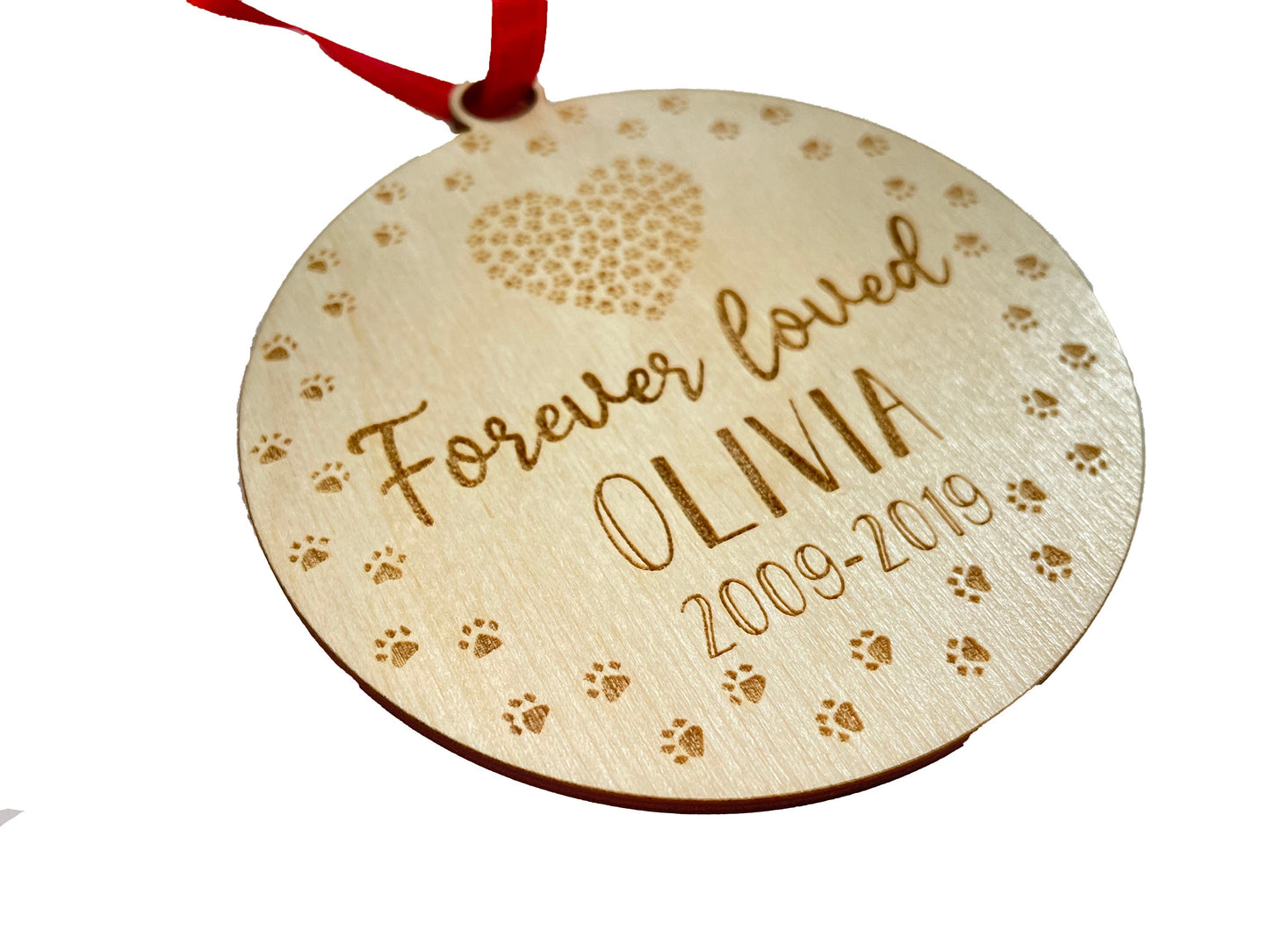 Forever Loved | Dog Memorial | Gift | Pet Present | Christmas Tree Ornament