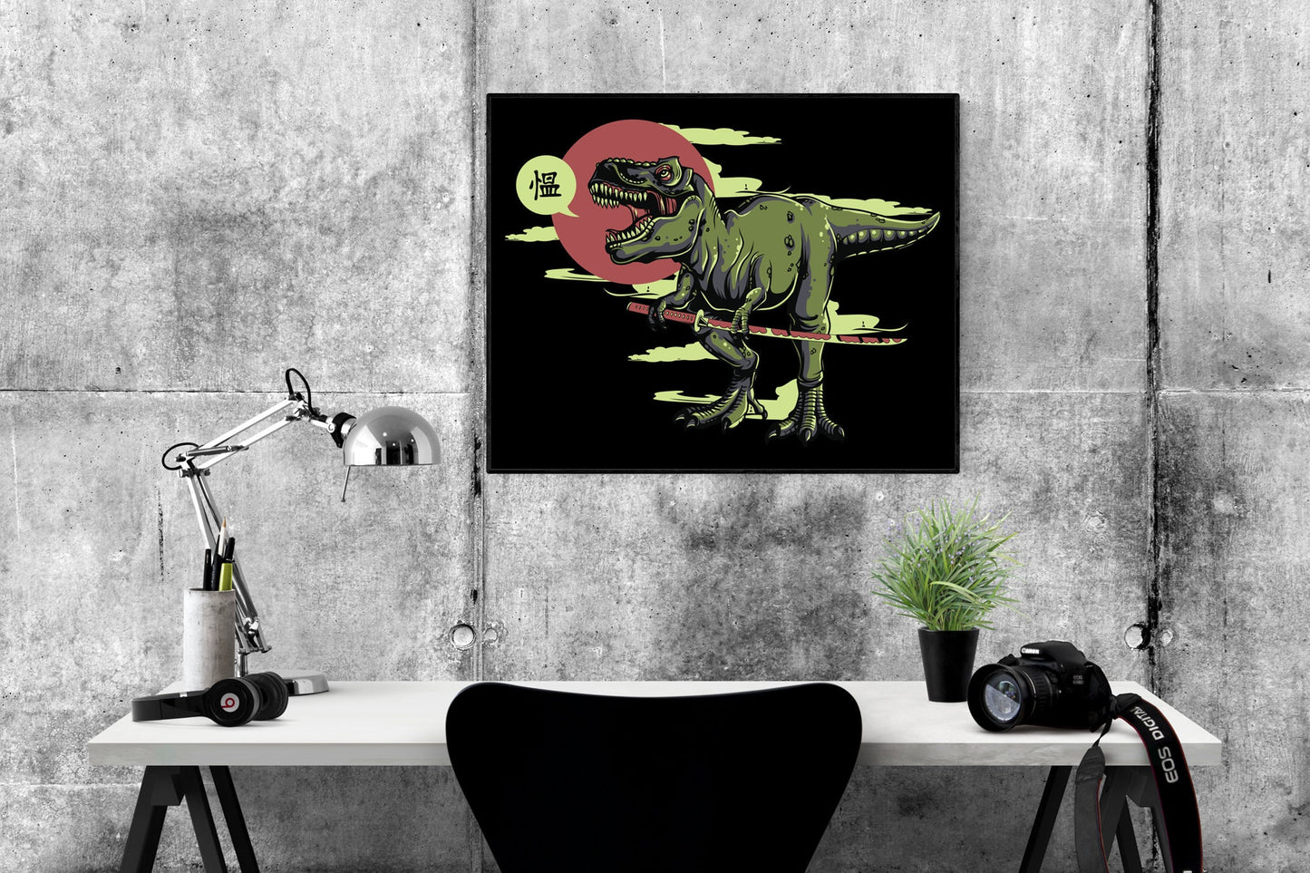 Tyrannosaurus Rex Ninja | Night Sky | Dinosaur | Art Print