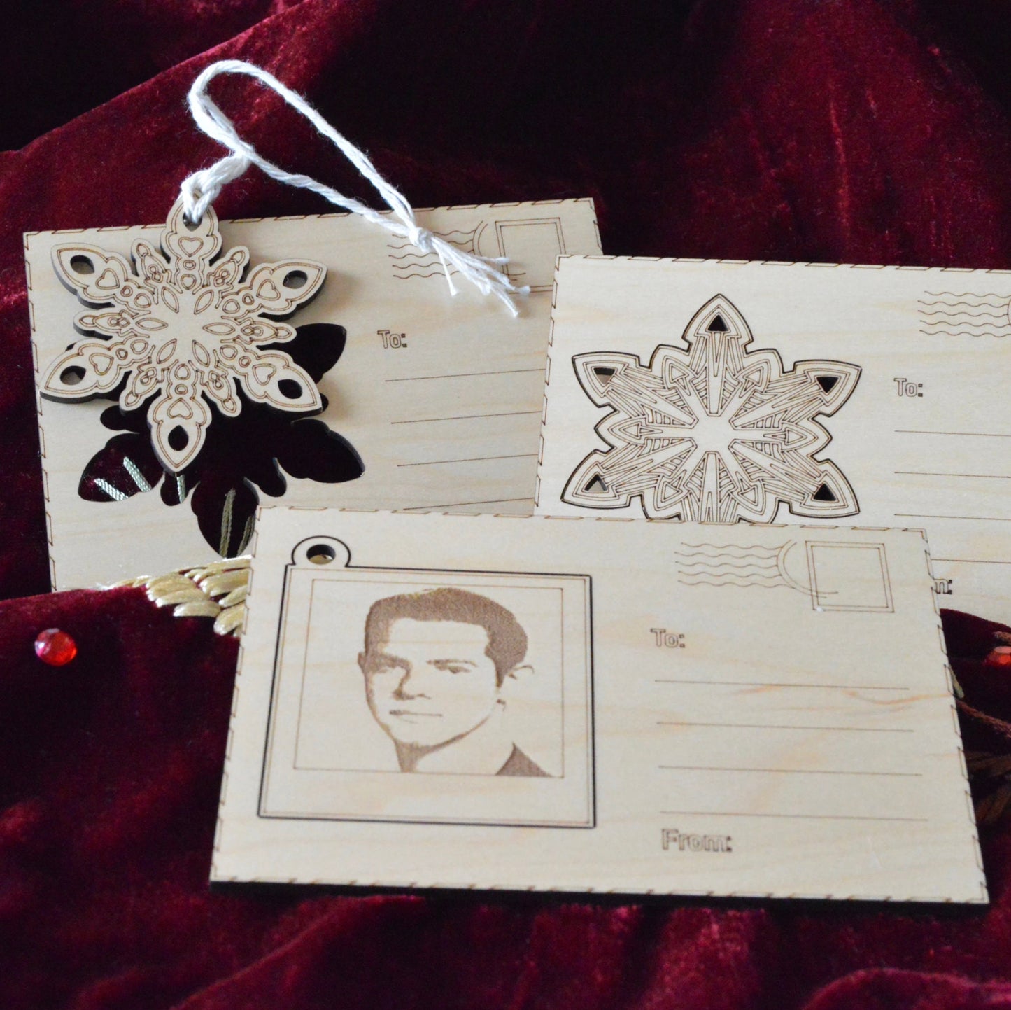 Pop-out Ornaments Postcard Set | Gift | Present Tag | Christmas Tree Ornament