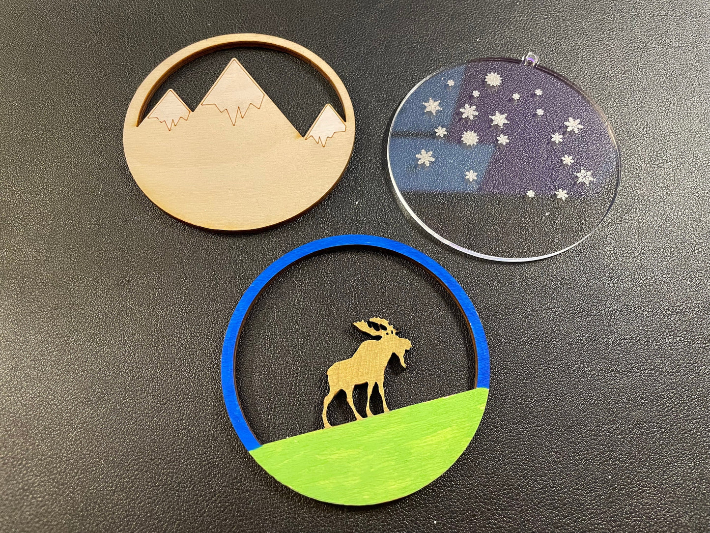 Moose Traveling Across The Mountains | DIY Paint | Gift | Present Tag | Christmas Tree Ornament