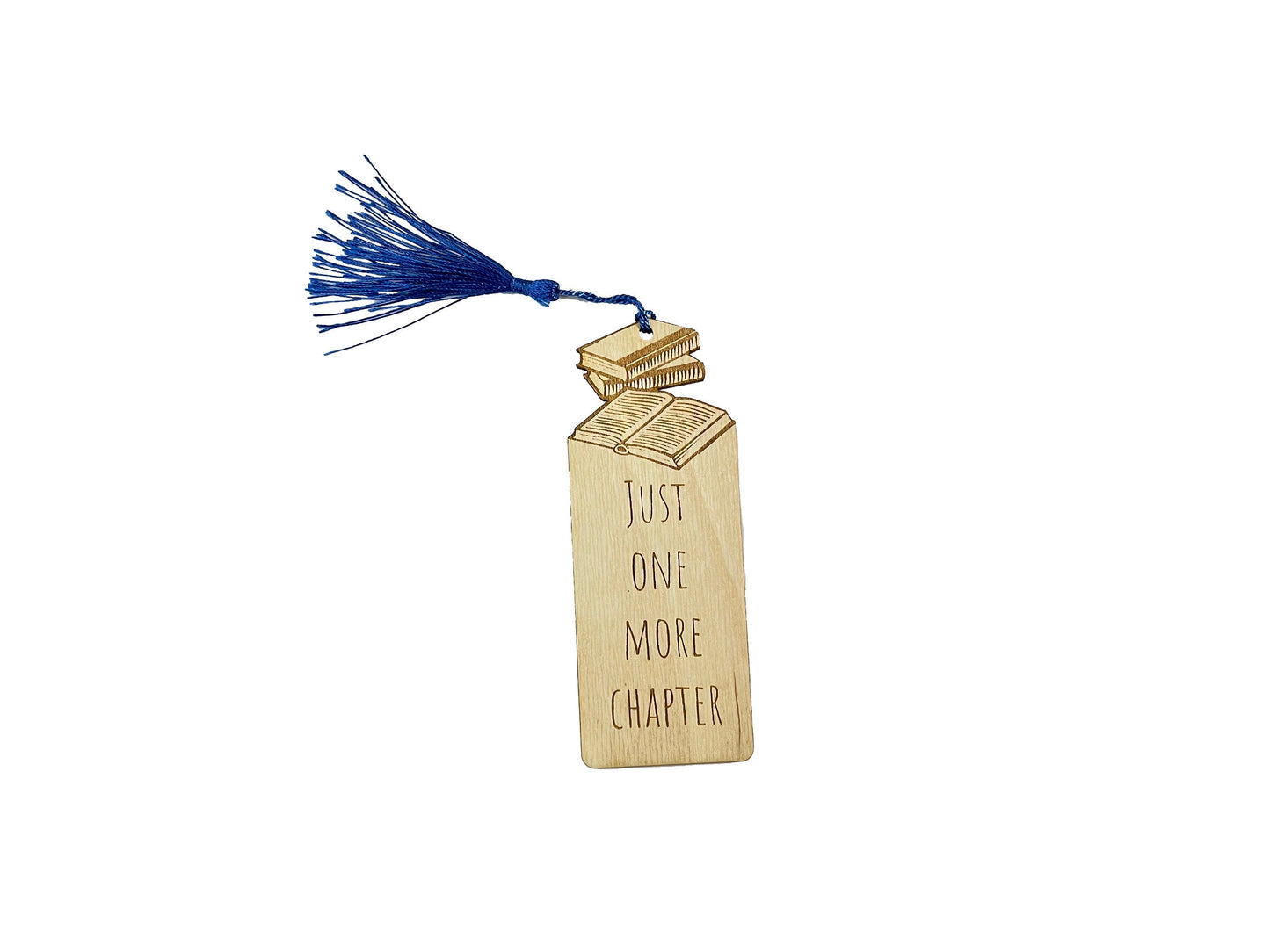 Just One More Chapter | Bibliophile Gift | Wood Bookmark With Tassel