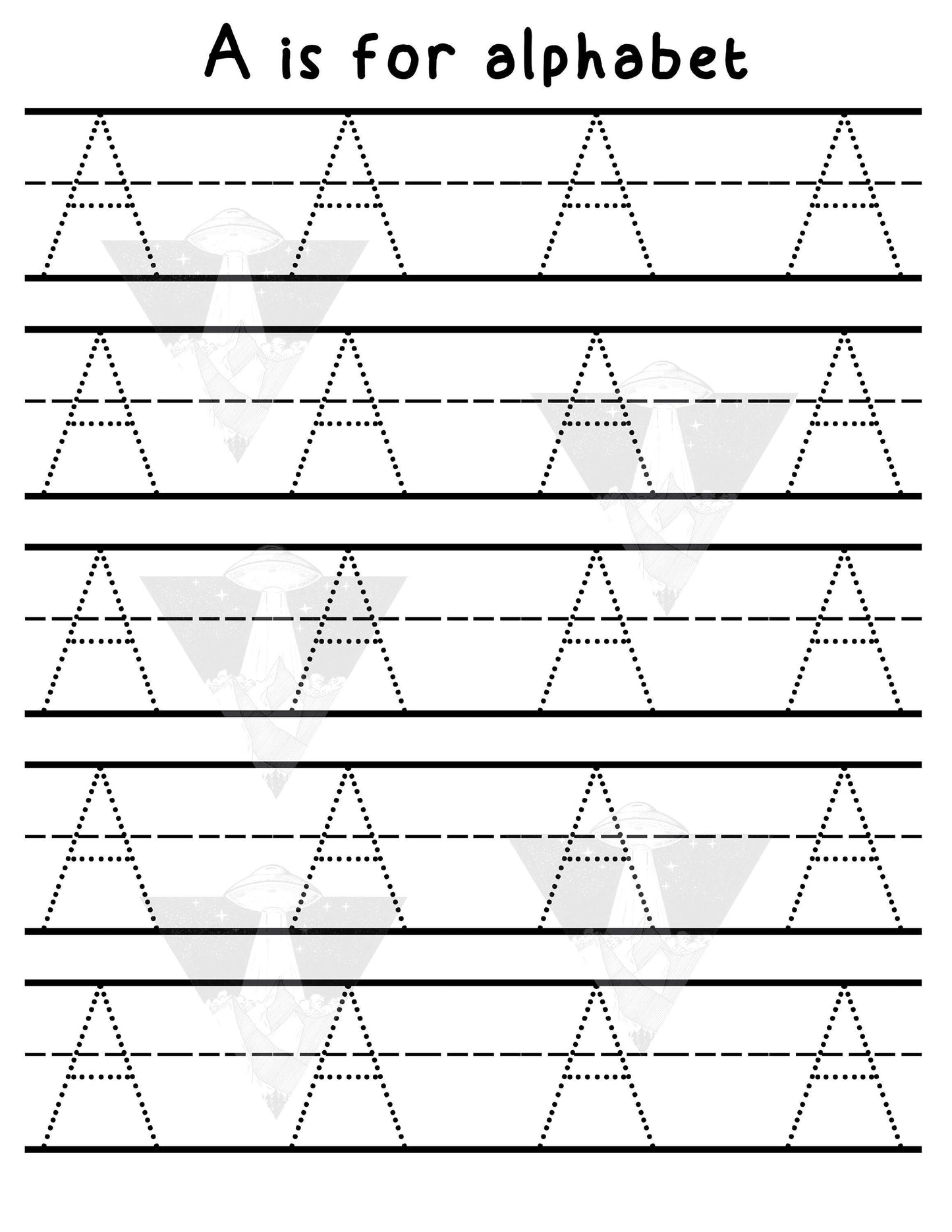 Digital Download | A Is For Alphabet | Primary Letter | Practice Writing A | Single Page PDF File | Print As Many As You Need