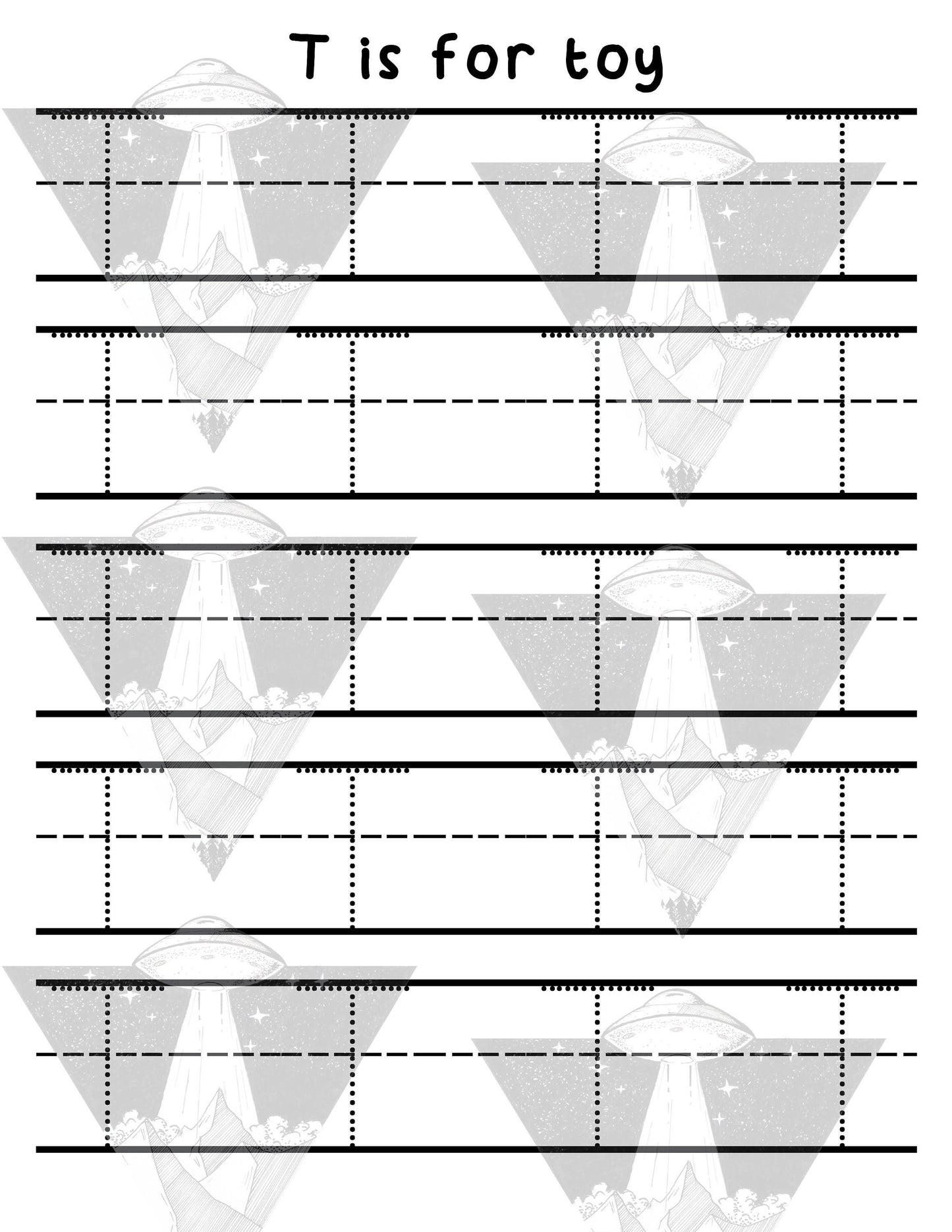 Digital Download | T Is For Toy | Primary Letter | Practice Writing Alphabet | Single Page PDF File | Print As Many As You Need