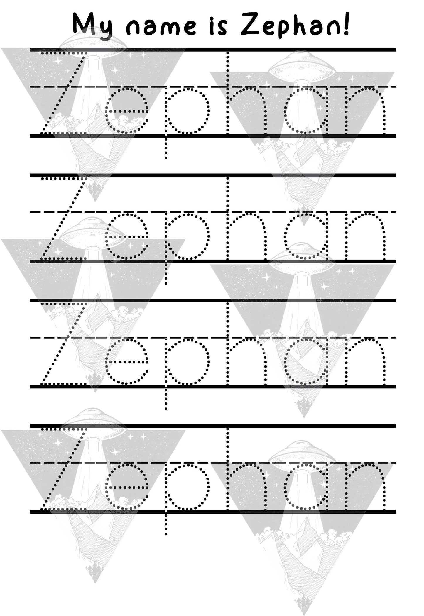 Digital Download | My Name Is | Primary Letter | Practice Writing Your Name | Single Page PDF File | Print As Many As You Need